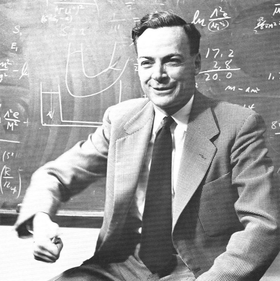 Richard Feynman at a blackboard, 1959