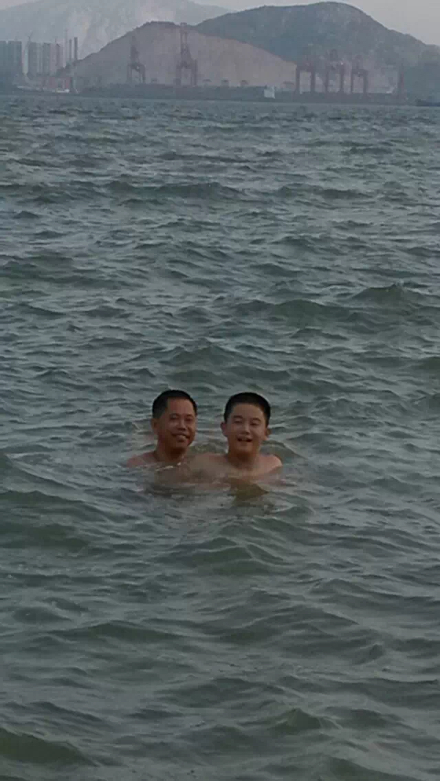 Swimming in the open sea with my dad